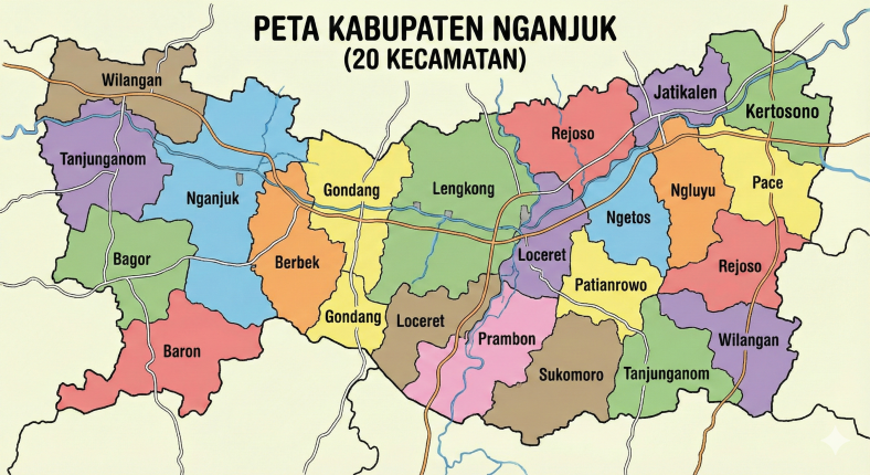 Daftar Lengkap 20 Kecamatan di Kabupaten Nganjuk: Pusat Administrasi dan Potensi Wilayah